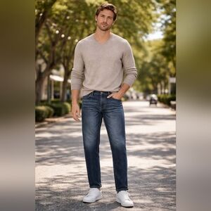 Jos. A. Bank NWT Men's Beige V-Neck Merino Wool Blend Sweater Size L